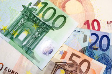 Farklı Euro banknot arka plan