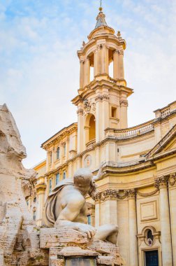 Santa Agnese Kilisesi Piazza Navona Meydanı, Roma 'nın merkezinde.,