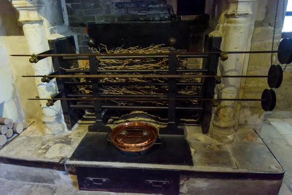 Fireplace Barbecue Period Palace Kitchen — Stock Photo, Image