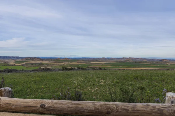Güneşli bir günde, yarı çöl manzarası..