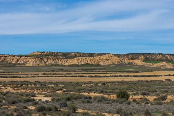 View Semi Desert Landscape Sunny Day Clouds — Stock Photo, Image