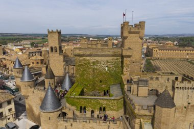 Şehrin tarihi şatosu, bulutlu bir günde.