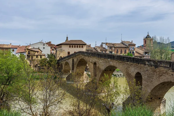 Estilo Românico Rio Arga Faz Parte Caminho Santiago Vista Estrutura — Fotografia de Stock