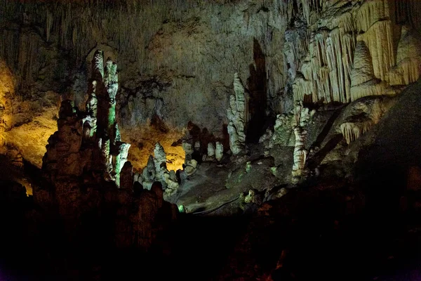 Interior Cavidade Rochosa Detalhes Fotografados Sem Flash — Fotografia de Stock
