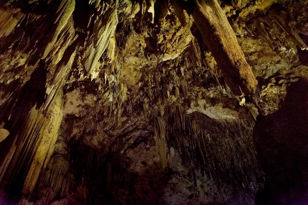 Interno Della Cavità Rocciosa Dettagli Fotografati Senza Flash — Foto Stock