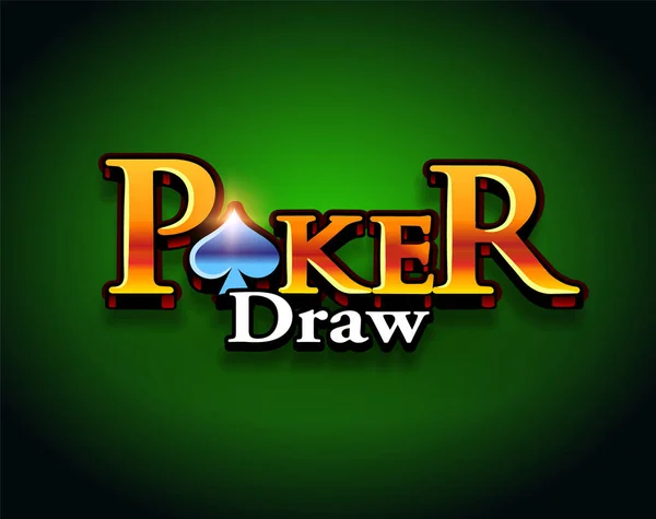 Poker Logo Auf Grünem Hintergrund Isoliert Kartenspiel Casino Spiel Vektorillustration — Stockvektor