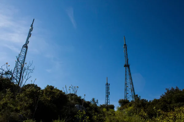 Anténní Vysílač Pro Mobilní Telefony Rádio Televizní Stanice Zblízka — Stock fotografie