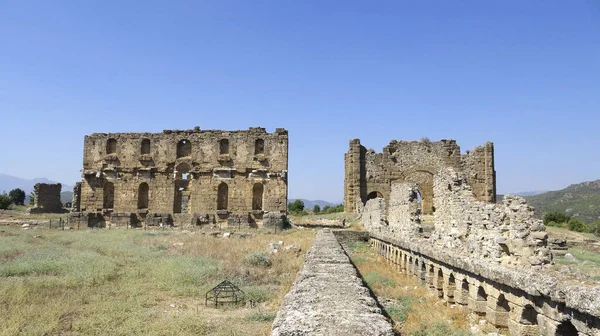 Βασιλική Στον Άλλο Λόφο Της Ασπένδου Ρωμαϊκά Ερείπια — Φωτογραφία Αρχείου