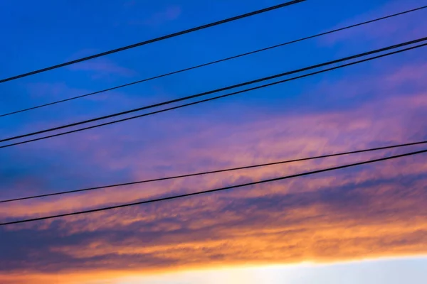 Pôr Sol Natural Céu Dramático Brilhante Terra Negra Paisagem Sob — Fotografia de Stock