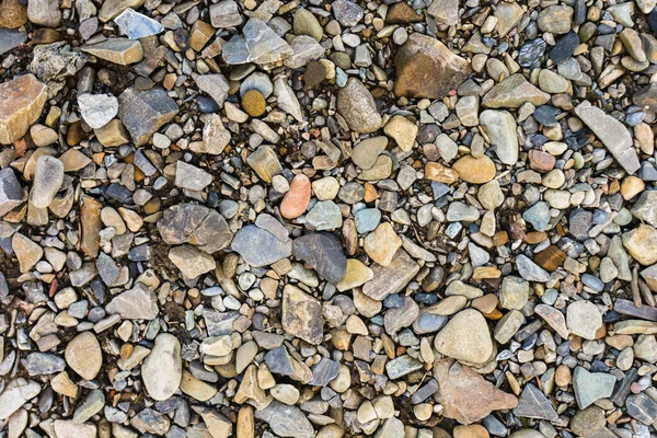 Texture Small River Stones Brown Yellow Blue Blue Colors Background — Stock Photo, Image