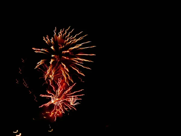 Tűzijáték Valencia a Fallas ünnepek éjszaka rendezvény — Stock Fotó