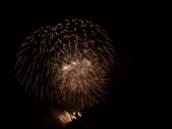 Tűzijáték Valencia a Fallas ünnepek éjszaka rendezvény — Stock Fotó