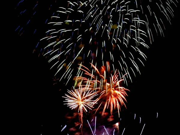 Lichtmalerei Durch Feuerwerk Der Nacht Fallas Feiertage Ereignis — Stockfoto