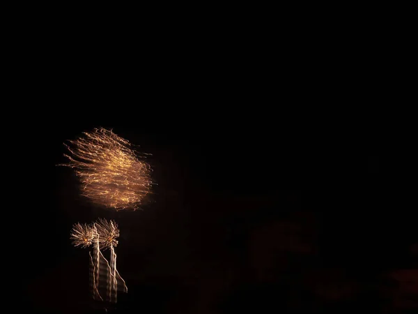 Fény Festés Tűzijáték Éjjel Őszi Ünnepek Esemény — Stock Fotó