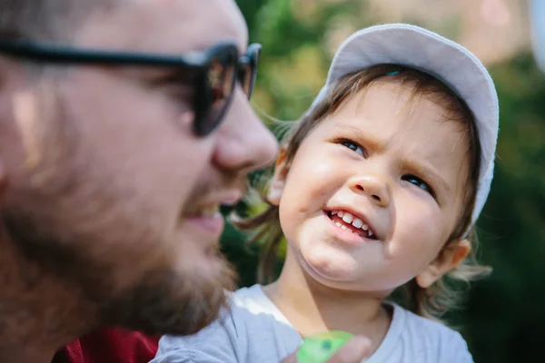 Portrait of Father and baby daughter together — Stock Photo, Image