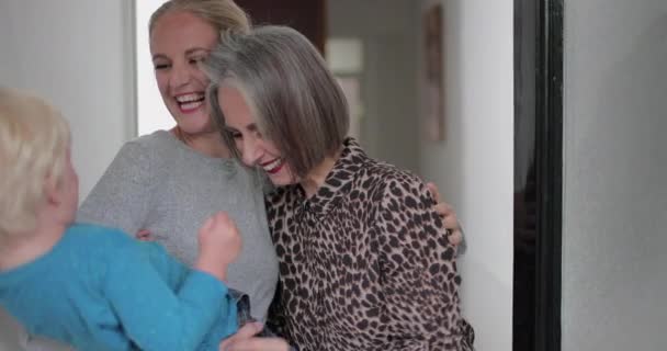 祖母の娘と孫を訪問 — ストック動画