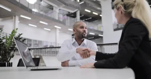 Manlig Business Executive skakar hand — Stockvideo
