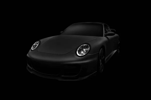 Luxusauto Schwarzes Auto Auf Schwarzem Hintergrund — Stockfoto