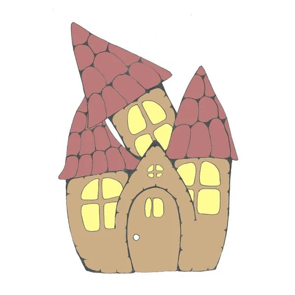 Piernikowy Domek Halloween Wykonane Przez Liniowiec Kolorowe — Zdjęcie stockowe