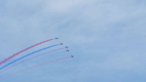 Espectáculo Aéreo Espectáculo Aéreo Flechas Rojas — Vídeos de Stock