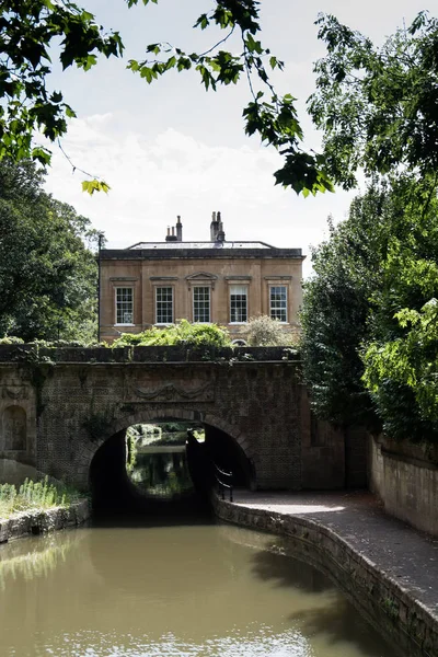 Widok Kanał Kennet Avon Bath Somerset Anglia Europa — Zdjęcie stockowe