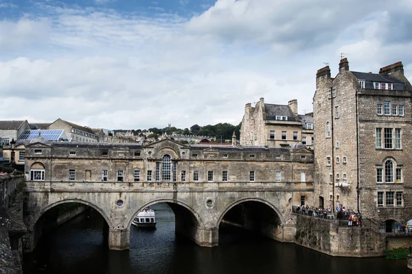 Vista Pulteney Bridge Bath Somerset Inghilterra Europa — Foto Stock