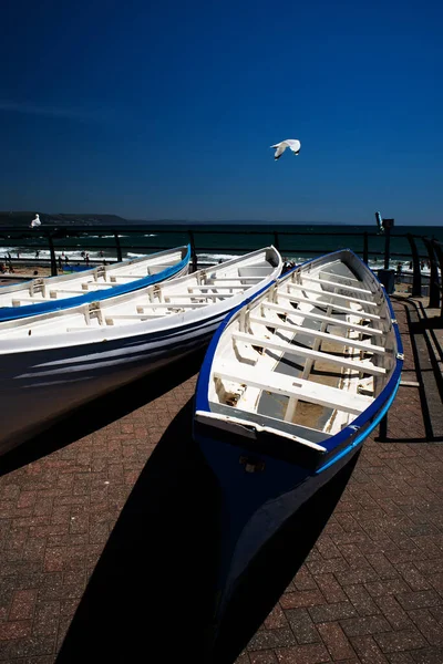 Pohled Lodě Moře Looe Cornwall Anglie — Stock fotografie