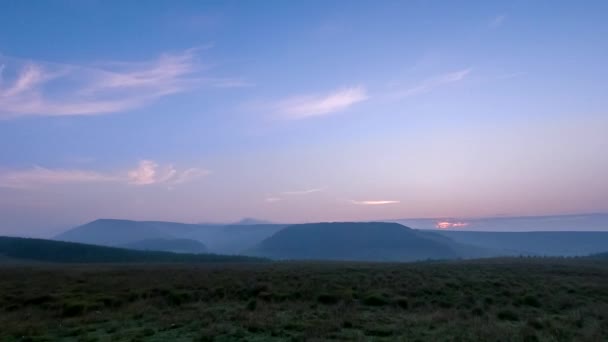 Cores Nascer Sol Time Lapse Brecon Beacons National Park País — Vídeo de Stock