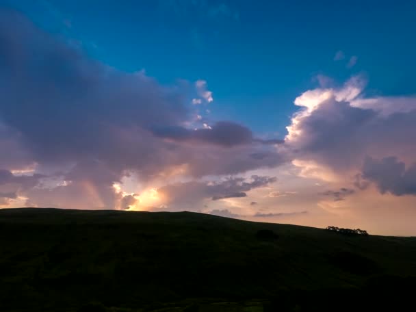 Cores Pôr Sol Time Lapse Brecon Beacons National Park País — Vídeo de Stock