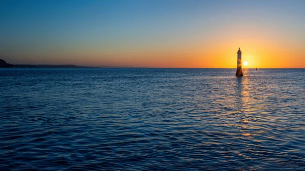 Lighthouse Sunrise Shaldon Devon England — Stock Photo, Image