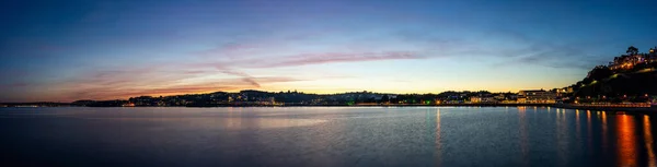 Panorama Torquay Durante Puesta Del Sol Devon Inglaterra Europa —  Fotos de Stock