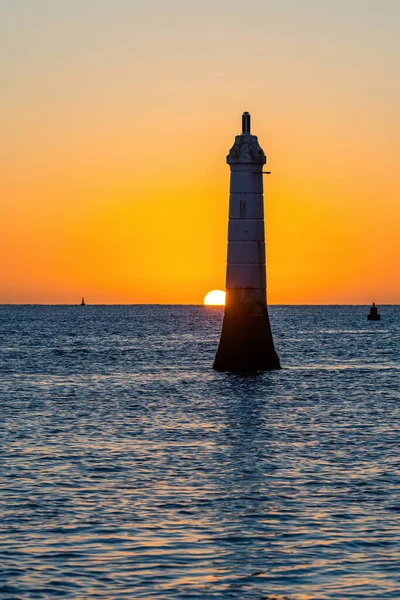 Lighthouse Sunrise Shaldon Devon England — Stock Photo, Image