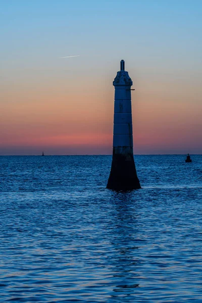 Lighthouse Dawn Shaldon Devon England — Stock Photo, Image