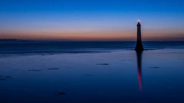 Lighthouse Dawn Shaldon Devon England — Stock Photo, Image