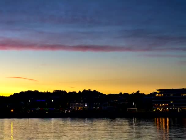 Time Lapse Golden Hour Solnedgång Torquay Devon England — Stockvideo