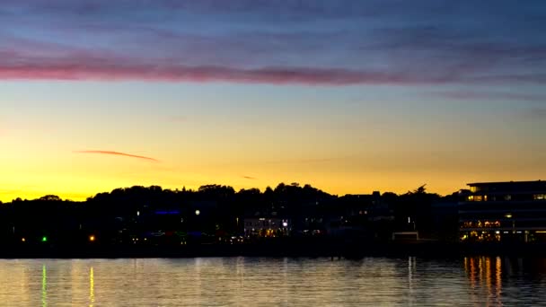 Time Lapse Golden Hour Sunset Torquay Devon England — Stock Video