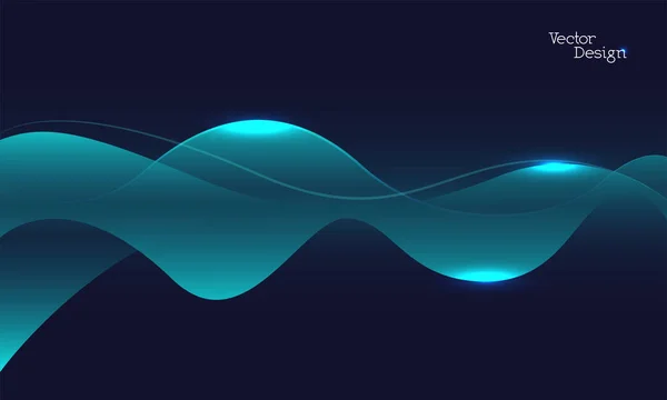 Abstract Background Blue Curve Wave Glowing Vector — Stock Vector