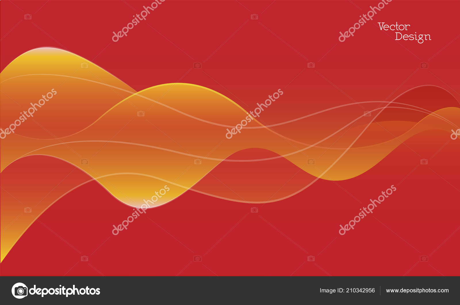 Wavy Abstract Background Curved Lines Flat Gradient Color Red Yellow ...