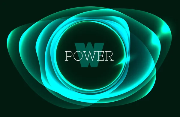 Digital Abstract Background Typography Logo Power Lettering Circle Energy Waves — Stock Vector