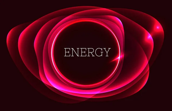 Energy Red Abstract Background Neon Shining Light Energy Explosion — Stock Vector