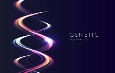 Genetik Mühendisliği arka plan ile parlayan Dna sarmal