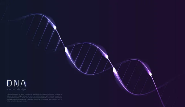 Codice Dna Sfondo Astratto Linee Luminose — Vettoriale Stock