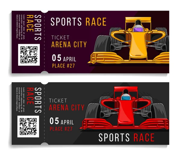 Bilet Race Sport Samochód Ilustracji Części Snapout Code Dukaty Samochód — Wektor stockowy