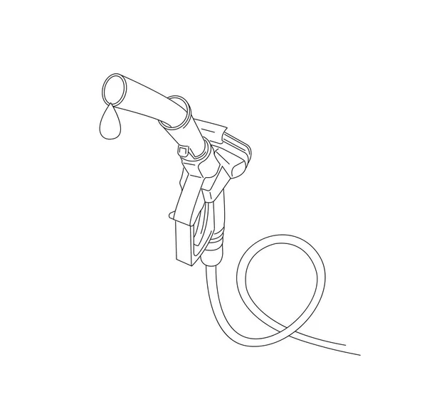 Refueling Gas Gun Linear Illustration Drop Fuel — Stock Vector