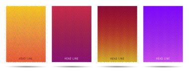 Modern çizgi deseni, kapak düzeni ile parlak posterler şablonları