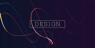 Koyu arka plan üzerinde bulanık sihirli neon ışık kavisli çizgi vektör illüstrasyon