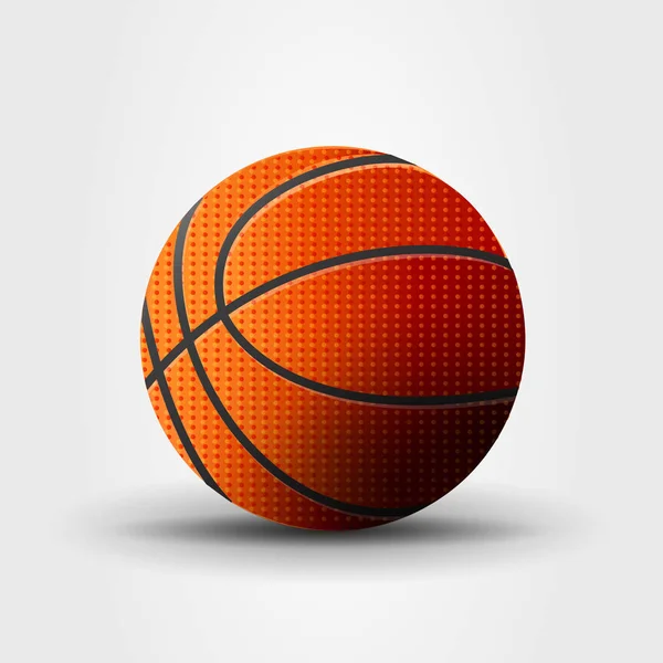 Vektorový obrázek basketbalového míče, realistický kreslený grafik — Stockový vektor