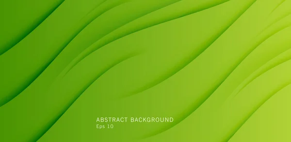 Green waves on green backdrop abstract fresh background — Stock Vector