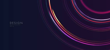soyut daireler oluşturan neon parlayan çizgiler, uzay arka plan