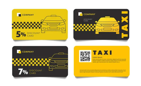 Taksi hizmeti için indirim kartları şablonları kümesi